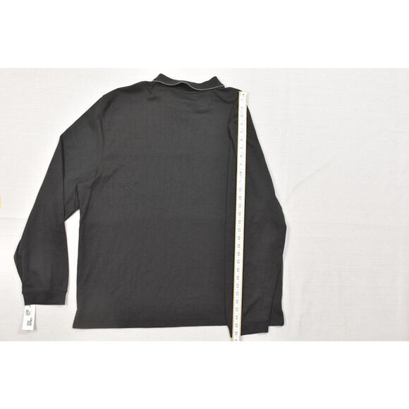 NEW Van Heusen Men's Flex Long Sleeve Polo Shirt Size XXL Black Gray - Picture 5 of 8